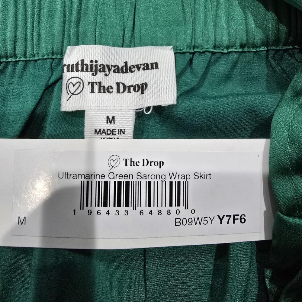 The Drop Women's Ultramarine Green Sarong Wrap Skirt by @sruthijayadevan Size M - Picture 4 of 6